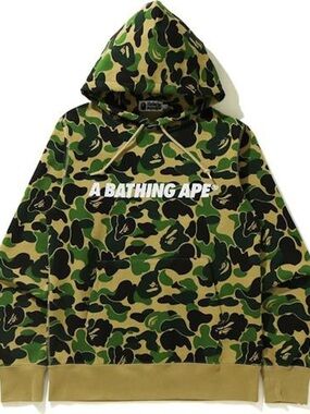 Bape A Bathing Ape Green Black Camo Hoodie